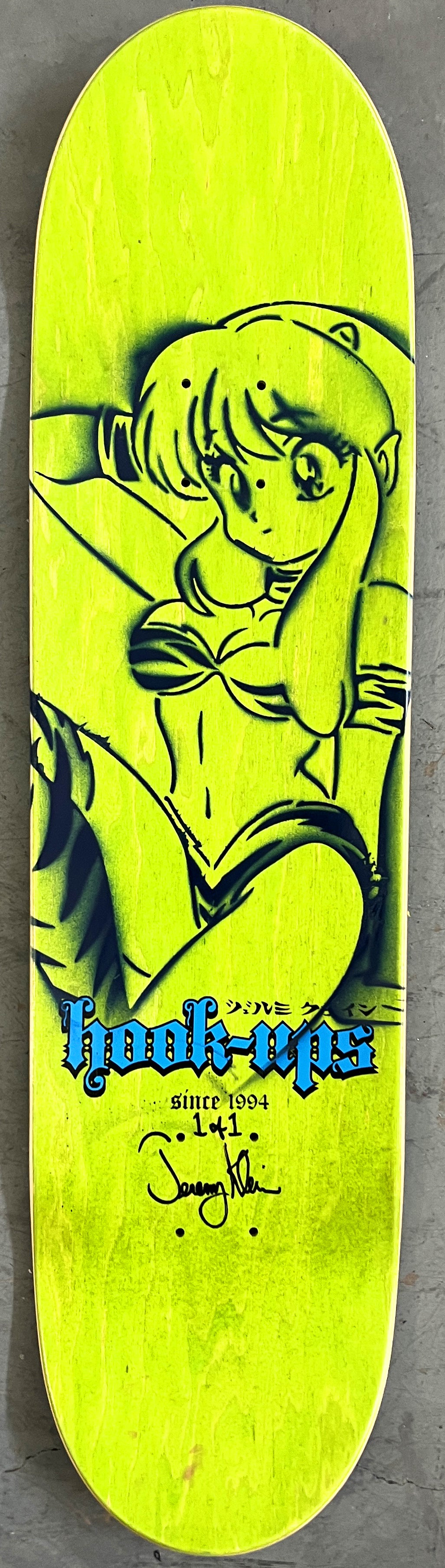 evil snow white 8.5 X 32.25 METALLIC GOLD/AQUA ANODIZED MIXED PROCESS SIGNED 1 of 1