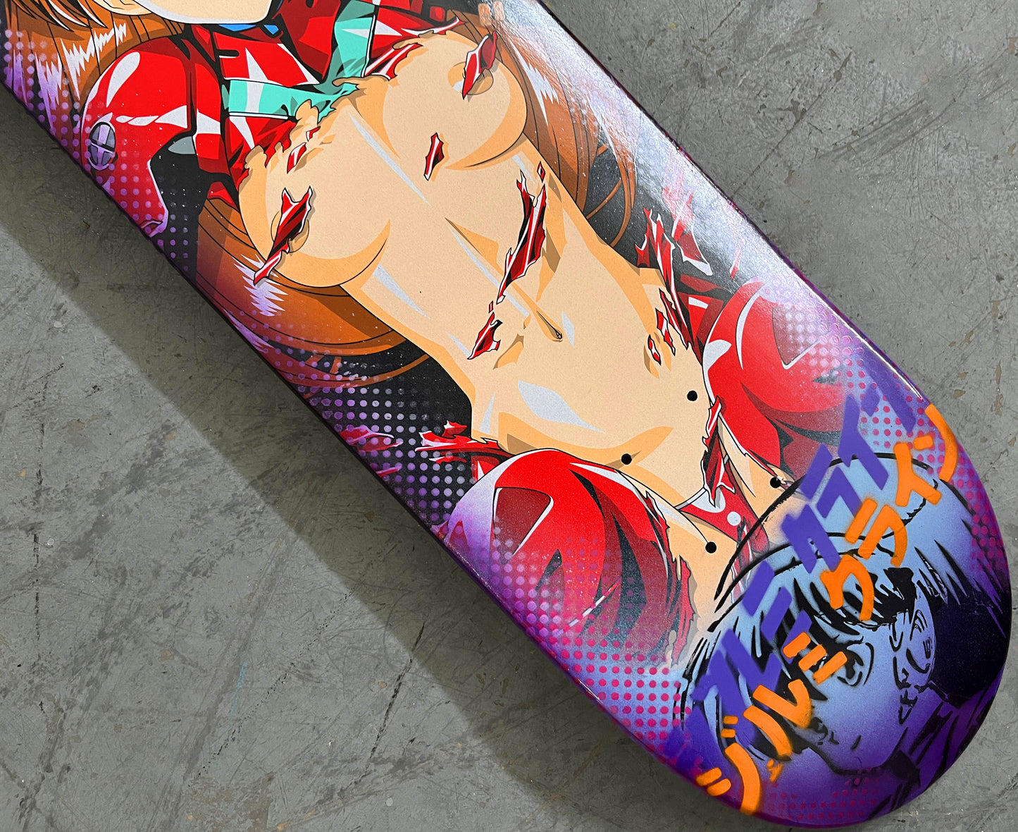 evangelion asuka 8.25 X 32.25 BLUE/PURPLE ANODIZED MIXED PROCESS SIGNED 1 of 1