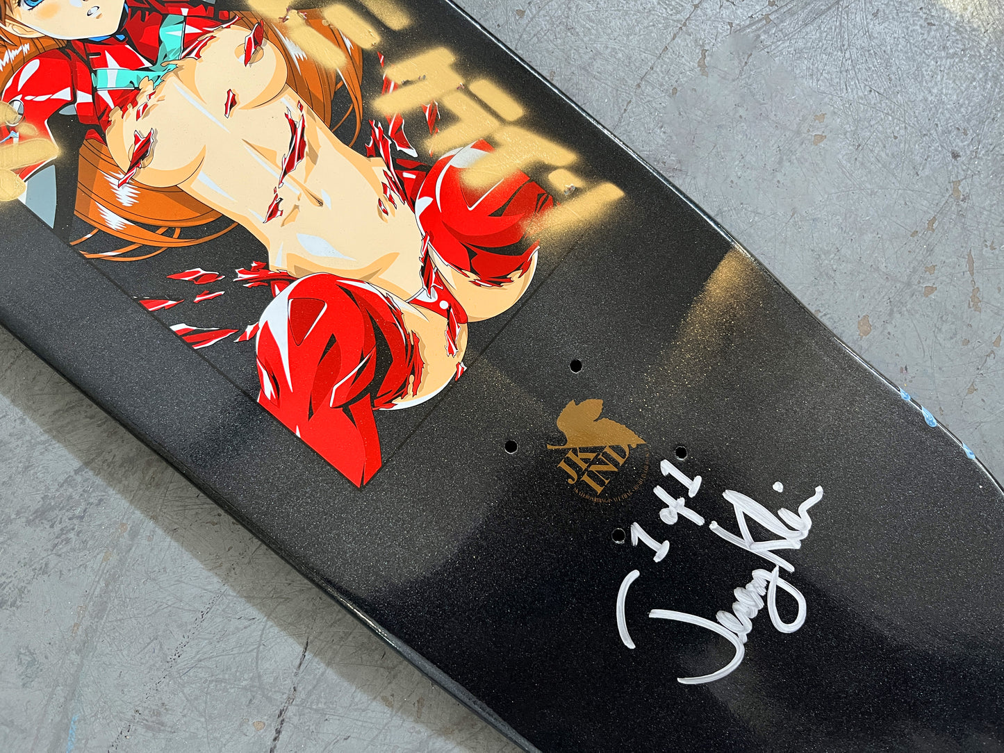 evangelion asuka 8.25 X 32.25 BLUE/PURPLE ANODIZED MIXED PROCESS SIGNED 1 of 1