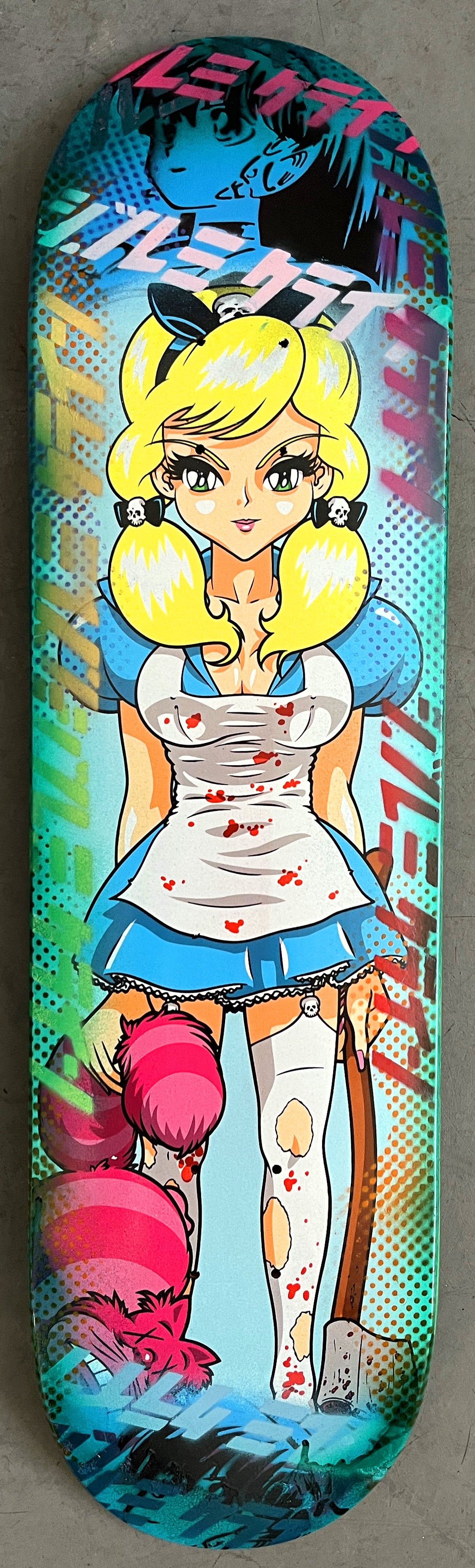evil alice 8.5 X 32.25 BLUE/AQUA II ANODIZED MIXED PROCESS SIGNED 1 of 1