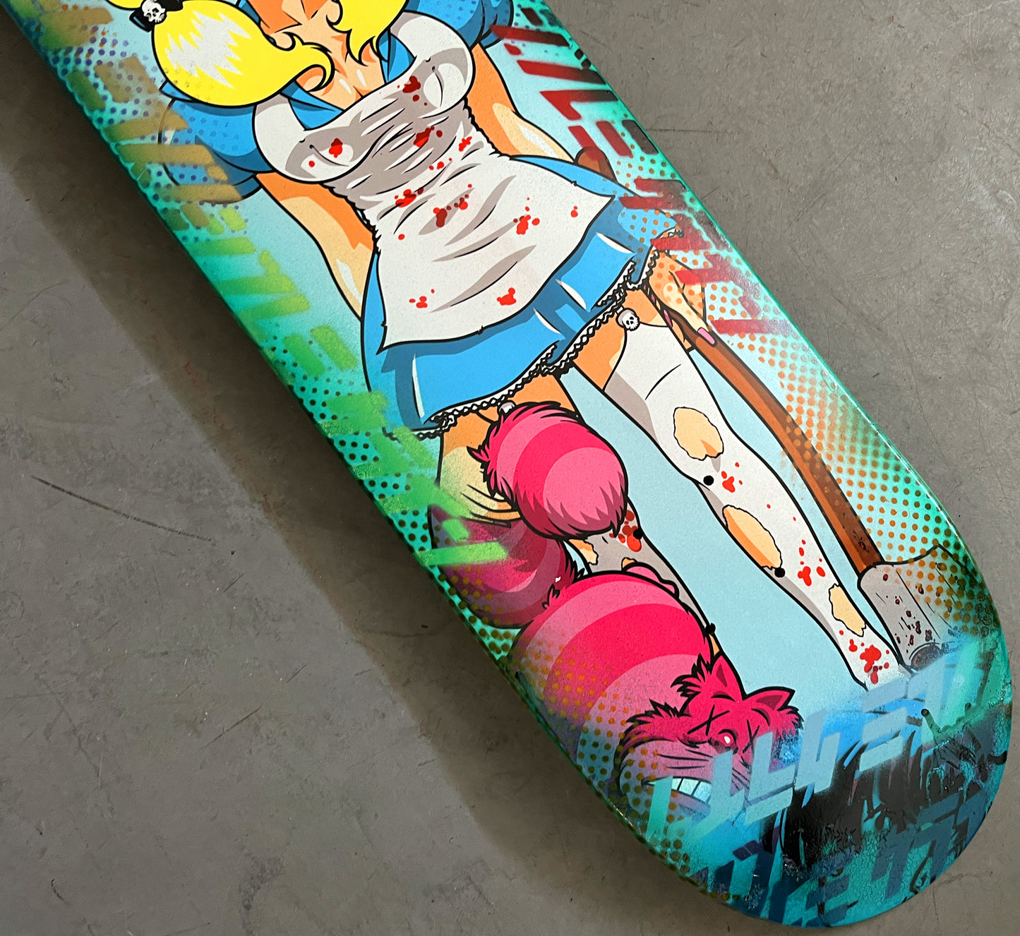 evil alice 8.5 X 32.25 BLUE/AQUA II ANODIZED MIXED PROCESS SIGNED 1 of 1