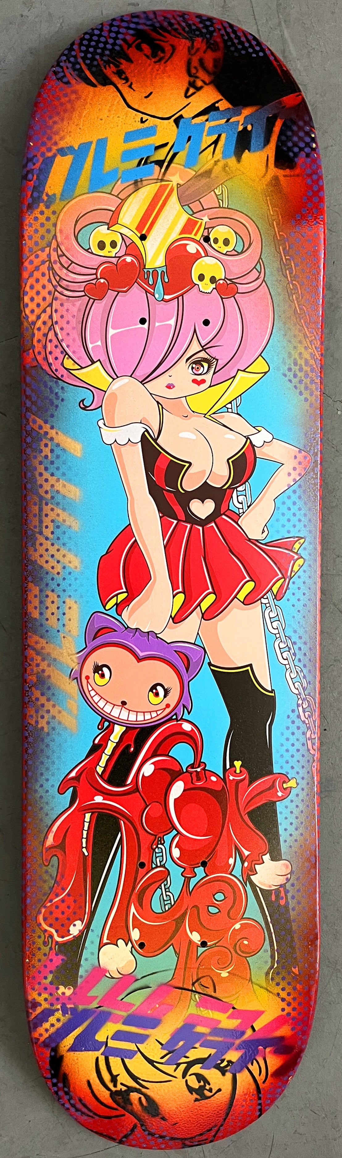 cheshire cat 7.88 X 31.75 YELLOW/RED ANODIZED MIXED PROCESS SIGNED 1 of 1