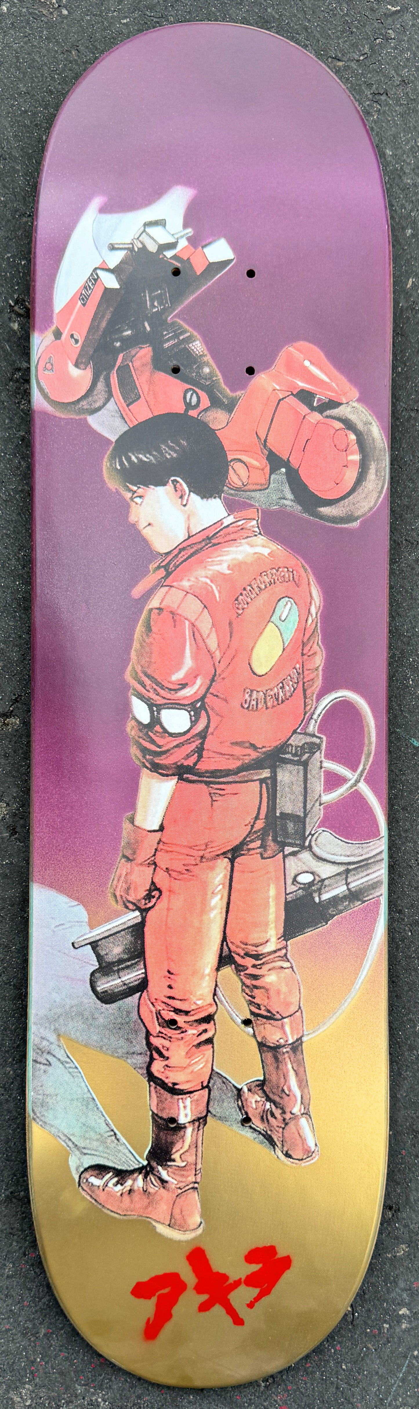 kaneda 8.0 X 31.75 HAND SCREENED ANODIZED PURPLE/GOLD 1 OF 1