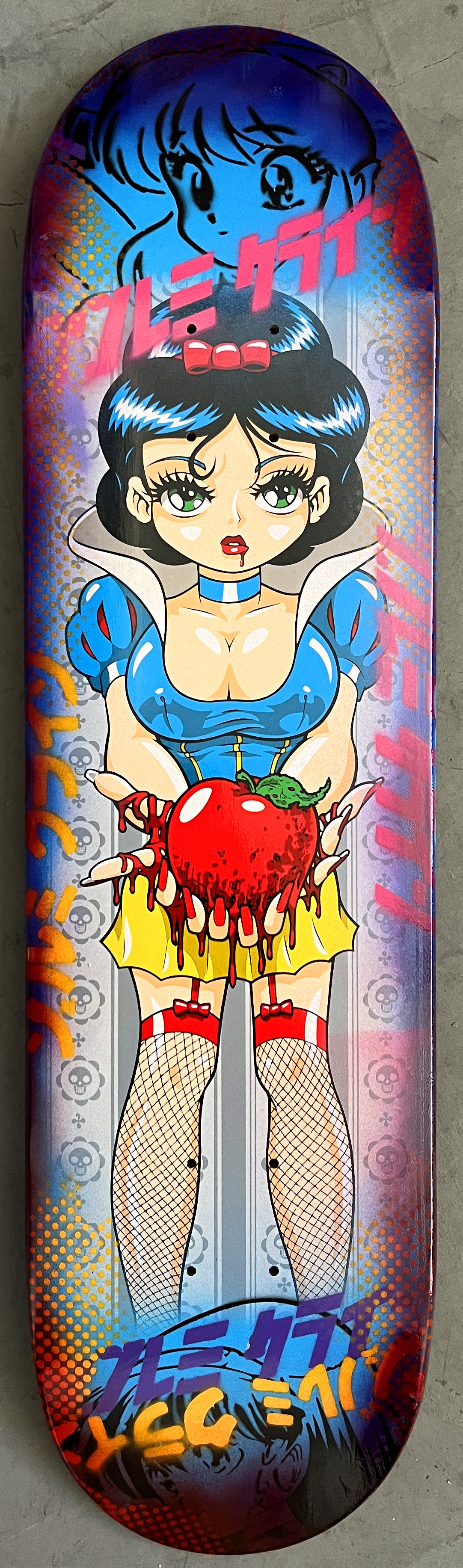 evil snow white 8.5 X 32.25 BLUE/RED ANODIZED MIXED PROCESS SIGNED 1 of 1