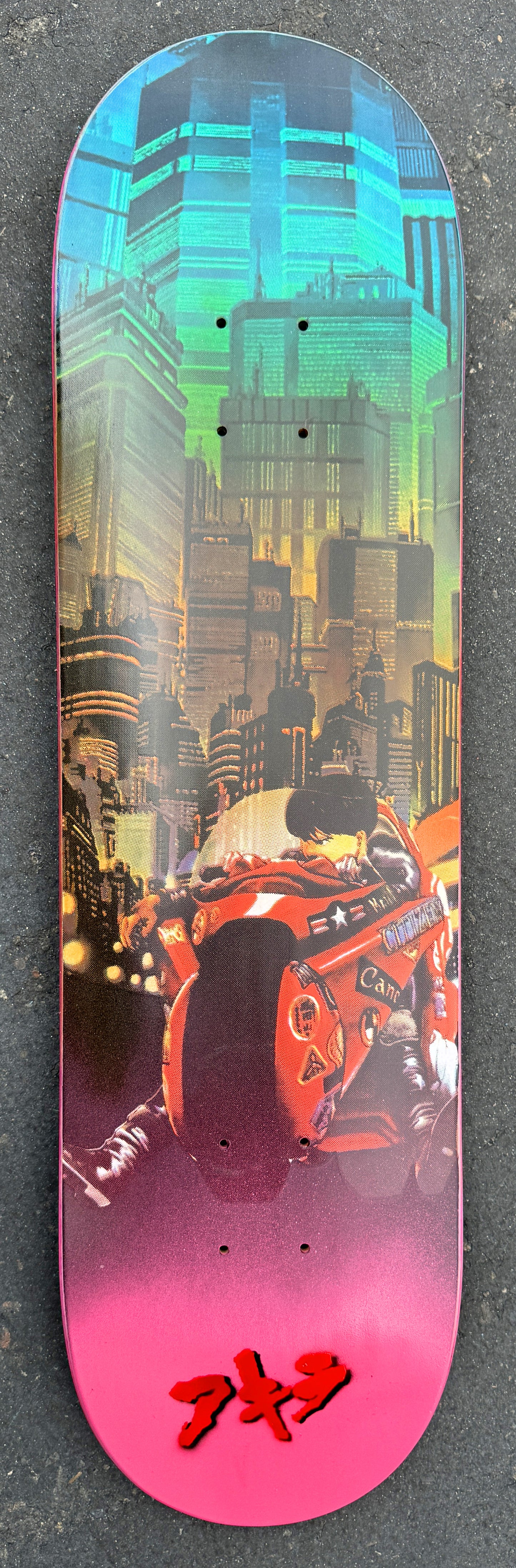 neo tokyo TEAL/ORANGE/PINK 8.5 X 32.25 1 OF 1 SIGNED