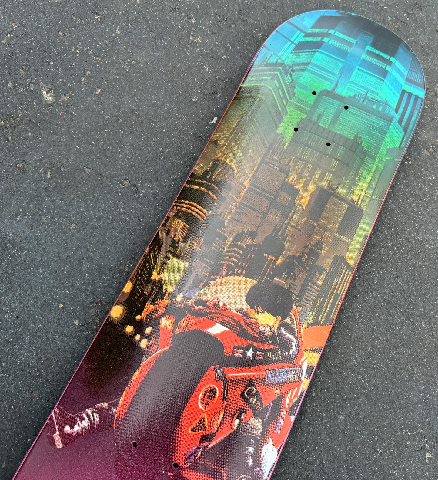 neo tokyo TEAL/ORANGE/PINK 8.5 X 32.25 1 OF 1 SIGNED