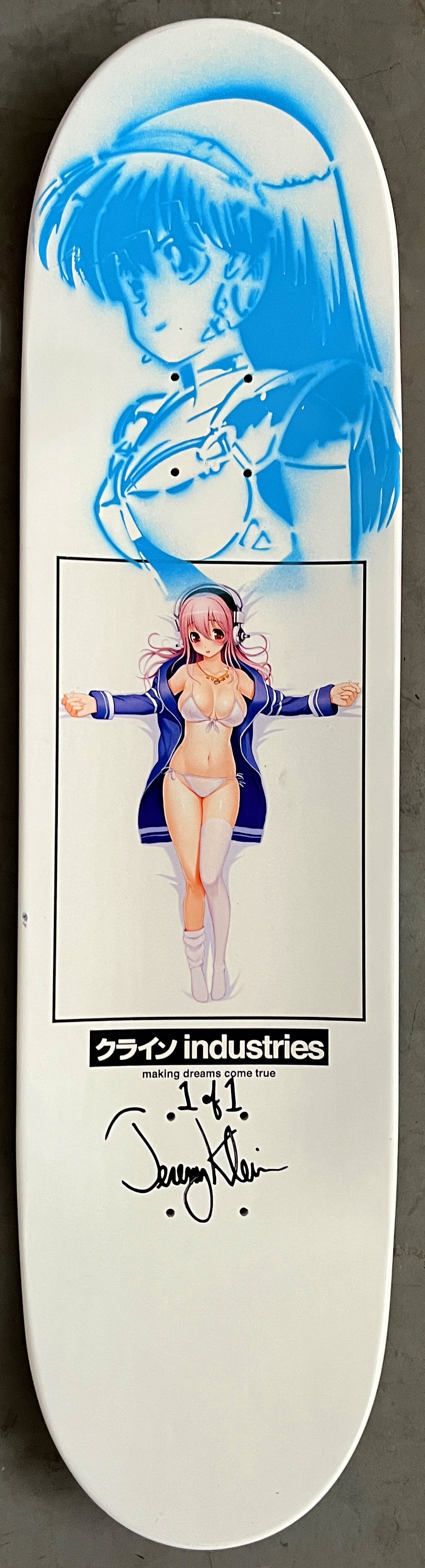 sonico 8.5 X 32.25 POWDER BLUE/PEARL WHITE/PINK MIXED PROCESS SIGNED 1 of 1