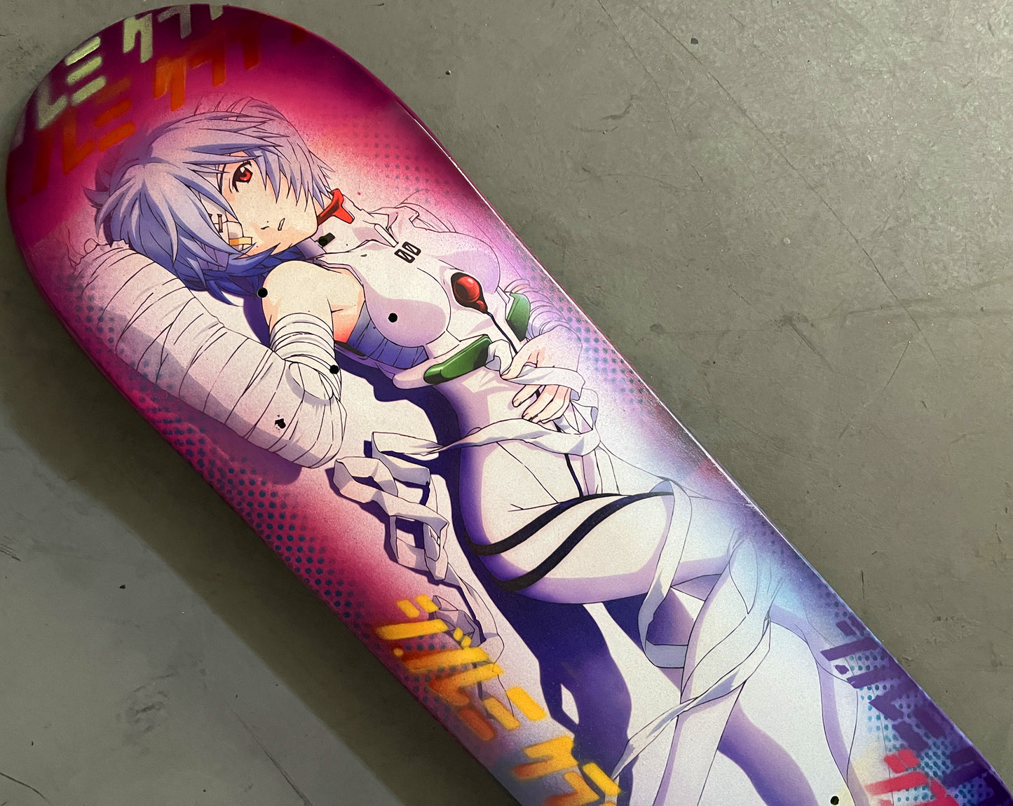 rei 8.5 X 32.25 PURPLE/PEARL WHITE/PINK MIXED PROCESS SIGNED 1 of 1
