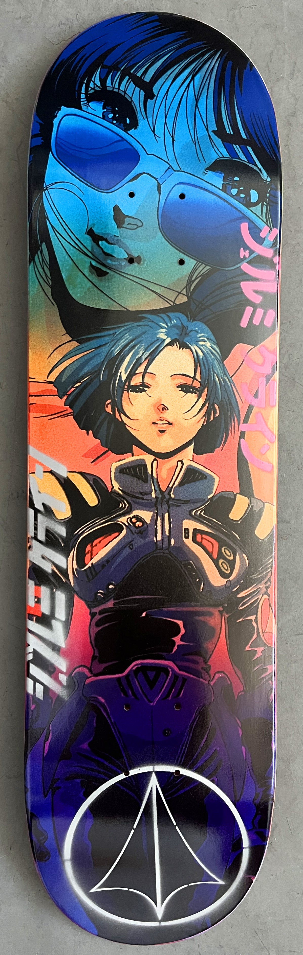 macross 8.25 X 32.25 BLUE/ORANGE/RED/PURPLE ANODIZED MIXED PROCESS SIGNED 1 of 1