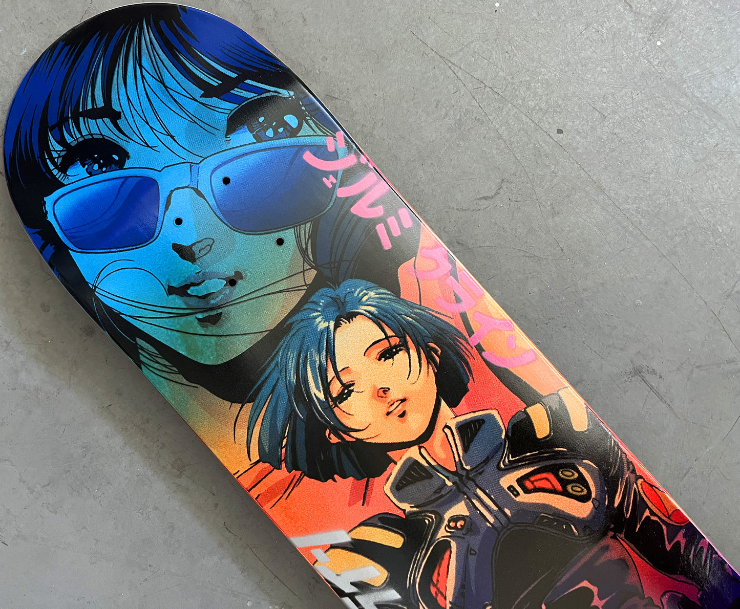 macross 8.25 X 32.25 BLUE/ORANGE/RED/PURPLE ANODIZED MIXED PROCESS SIGNED 1 of 1