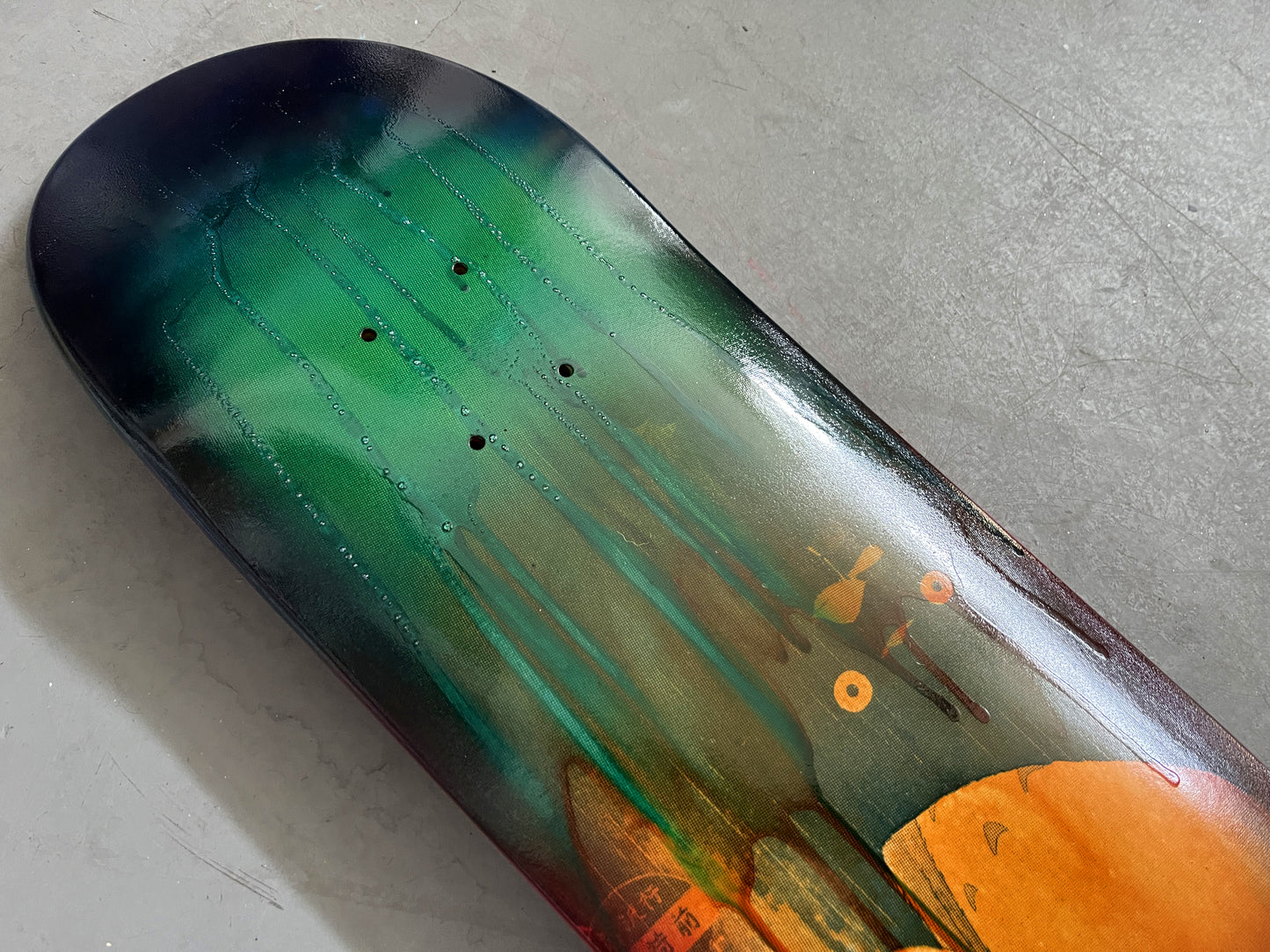totoro spectrum rain drips 8.0 X 31.75 HAND PAINTED BKGD MIXED PROCESS SIGNED 1 of 1