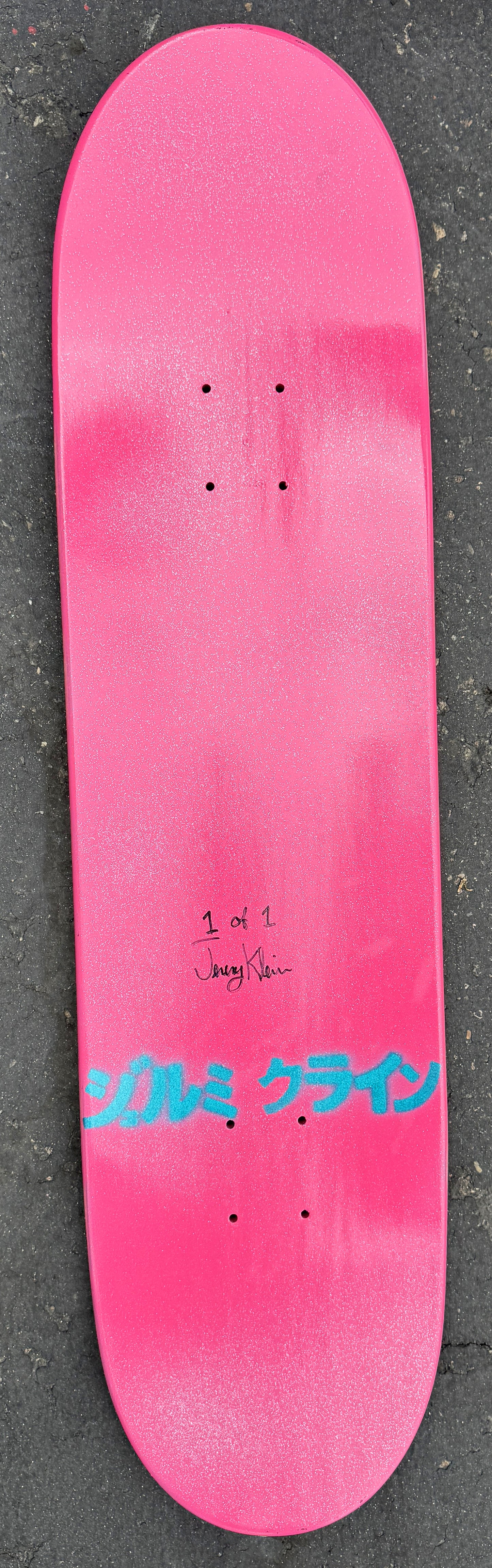 SIGNED eternal moon PINK GLITTER 8.5 X 32 SIGNED 1 OF 1 MIXED PROCESS