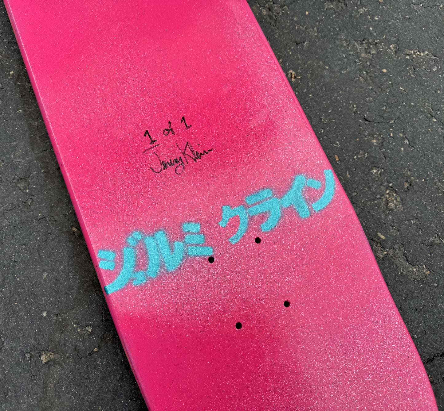 SIGNED eternal moon PINK GLITTER 8.5 X 32 SIGNED 1 OF 1 MIXED PROCESS