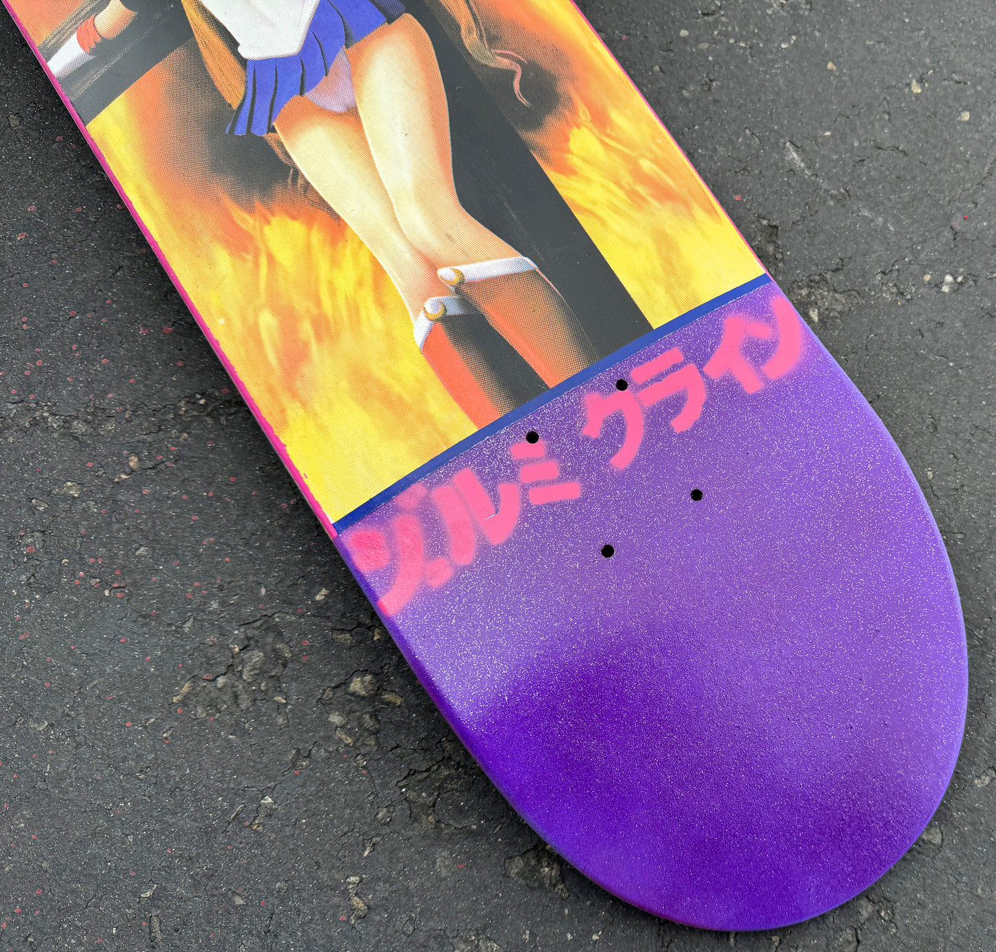 SIGNED eternal moon PURPLE GLITTER 8.5 X 32 SIGNED 1 OF 1 MIXED PROCESS