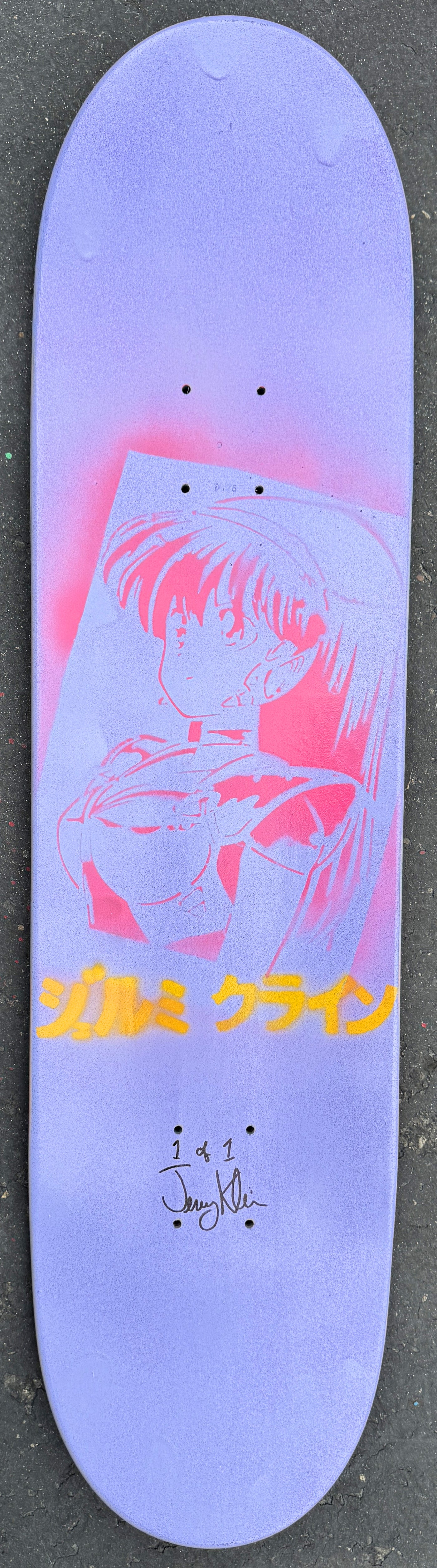 SIGNED eternal moon PURPLE GLITTER 8.5 X 32 SIGNED 1 OF 1 MIXED PROCESS