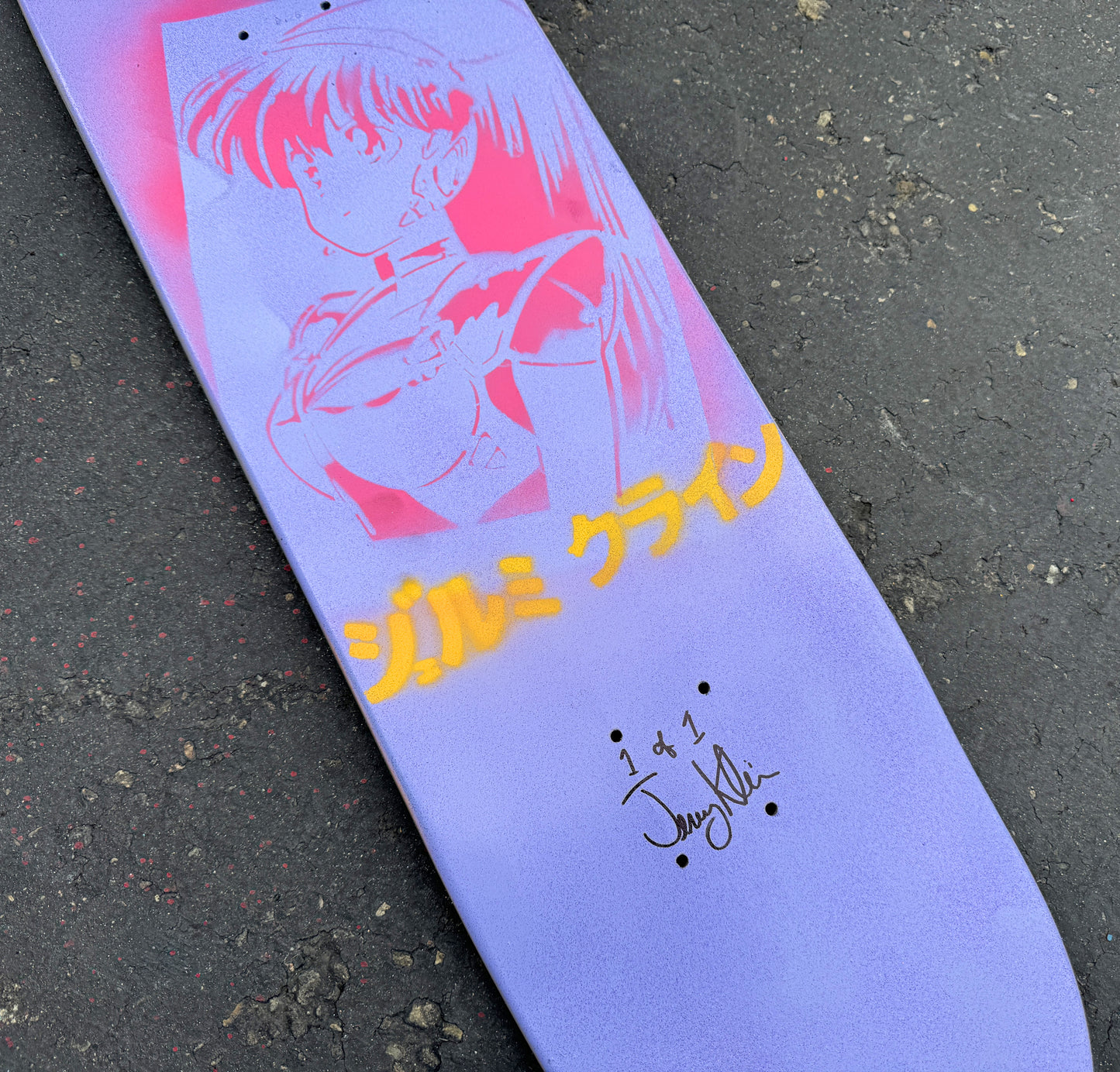 SIGNED eternal moon PURPLE GLITTER 8.5 X 32 SIGNED 1 OF 1 MIXED PROCESS