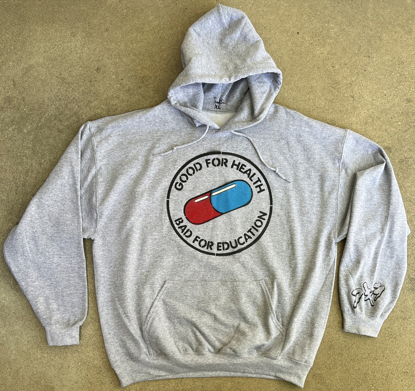 good for health hooded HAND PAINTED sweatshirt