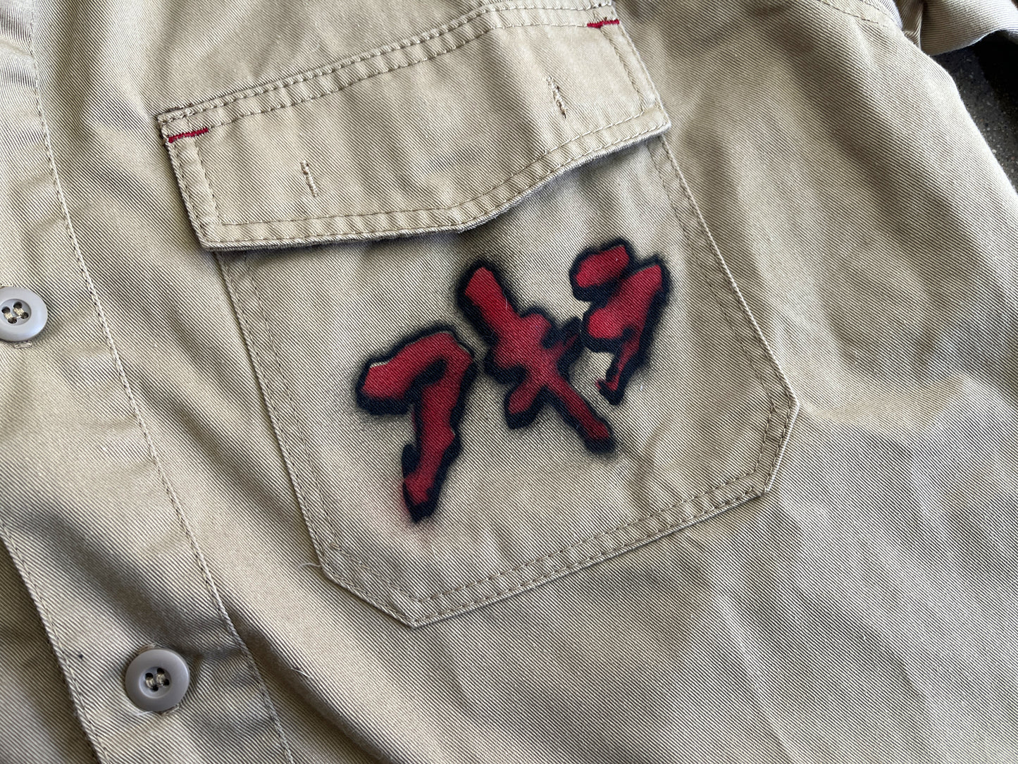 good for health HAND PAINTED military jacket