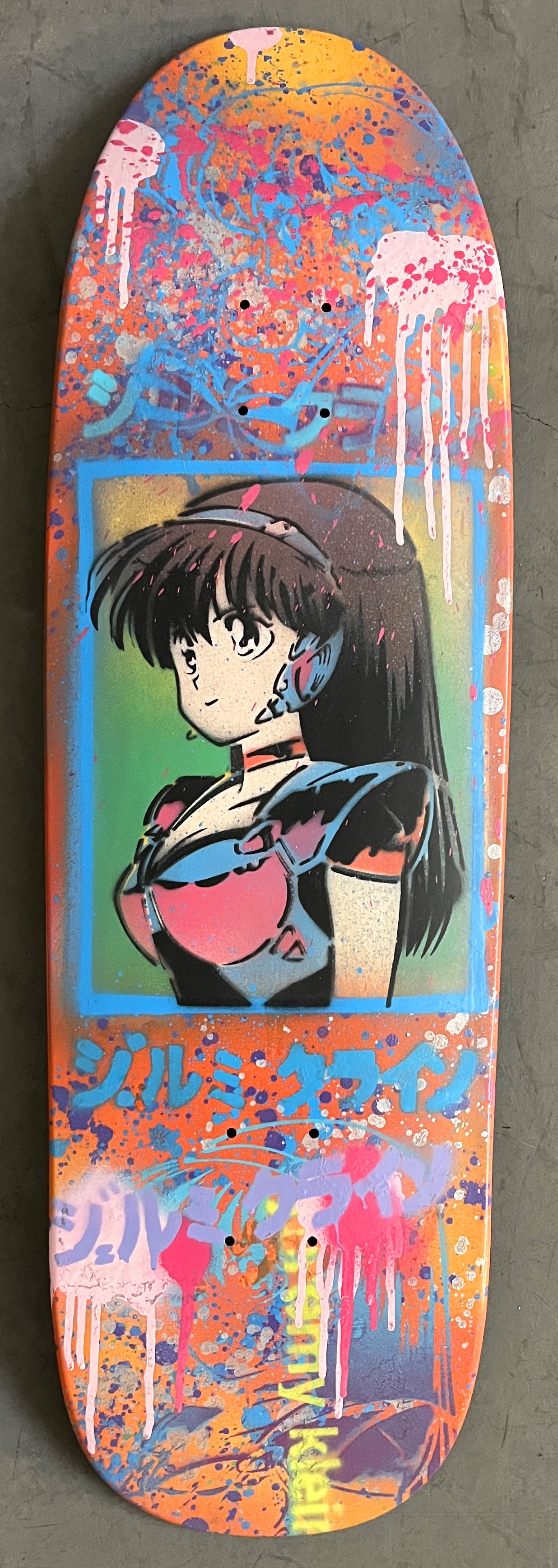 dream girl paint splatter collage 9.5 X 32.25 MIXED PROCESS SIGNED 1 of 1