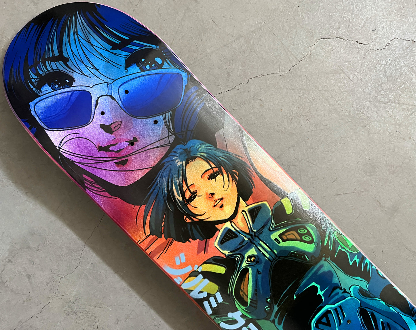 macross 8.25 X 32.25 BLUE/PURPLE/YELLOW/AQUA ANODIZED MIXED PROCESS SIGNED 1 of 1