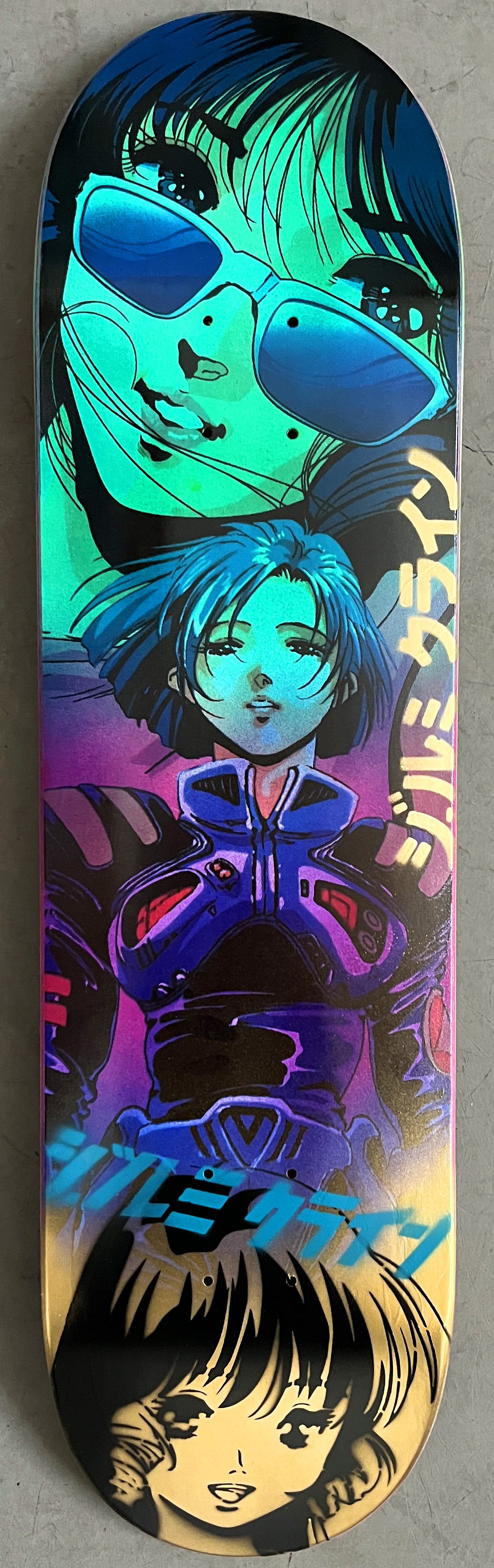 macross 8.25 X 32.25 METALLIC GOLD AQUA/PURPLE ANODIZED MIXED PROCESS SIGNED 1 of 1