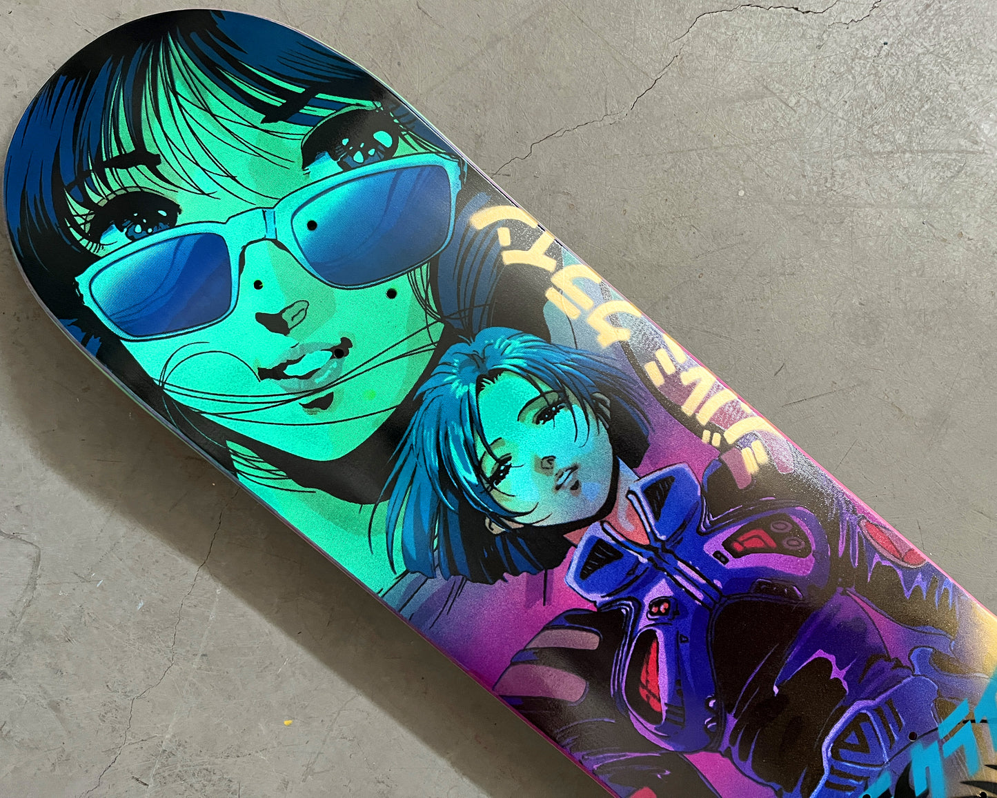 macross 8.25 X 32.25 METALLIC GOLD AQUA/PURPLE ANODIZED MIXED PROCESS SIGNED 1 of 1