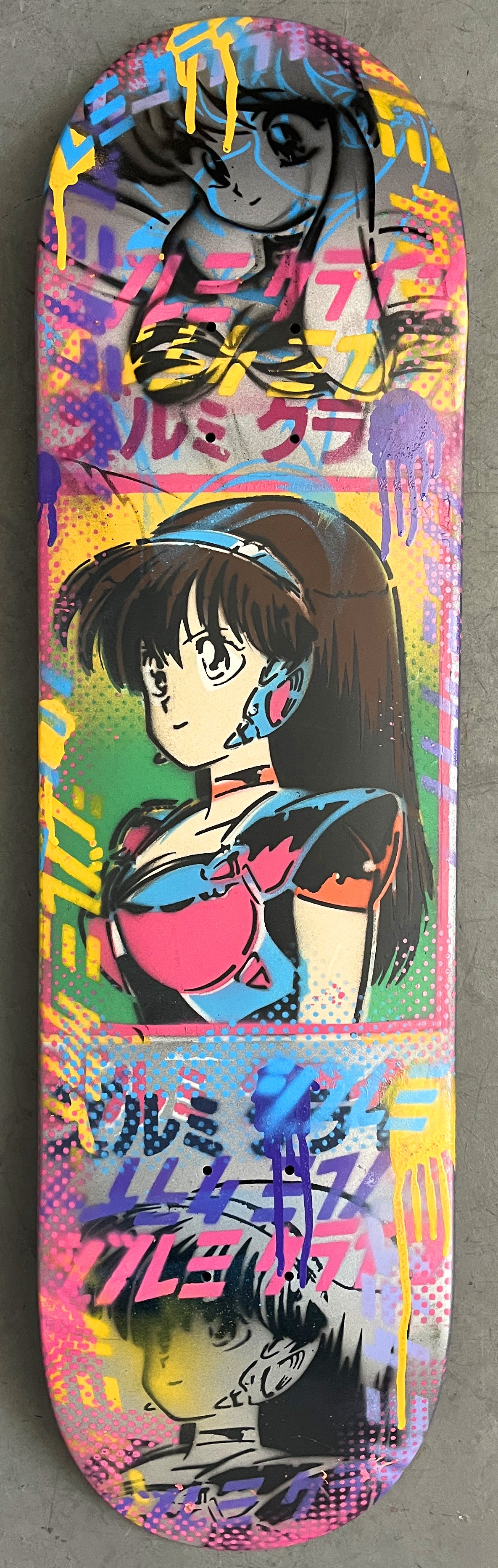 dream girl collage 8.5 X 32.25 METALLIC SILVER HAND PAINTED SIGNED 1 of 1