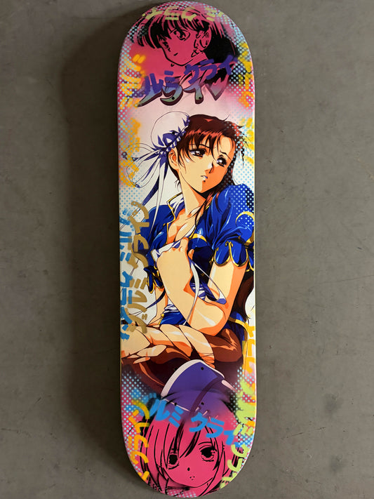 chun li 8.5 X 32.25 PEARL WHITE/PINK  MIXED PROCESS SIGNED 1 of 1