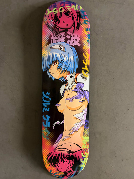 evangelion rei 8.25 X 32.25 PEARL BLACK/PINK MIXED PROCESS SIGNED 1 of 1