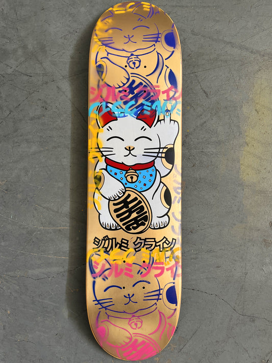 unlucky cat METALLIC GOLD/YELLOW 8.0 X 31.75 MIXED PROCESS 1 OF 1 SIGNED