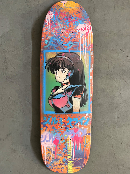 dream girl paint splatter collage 9.5 X 32.25 MIXED PROCESS SIGNED 1 of 1