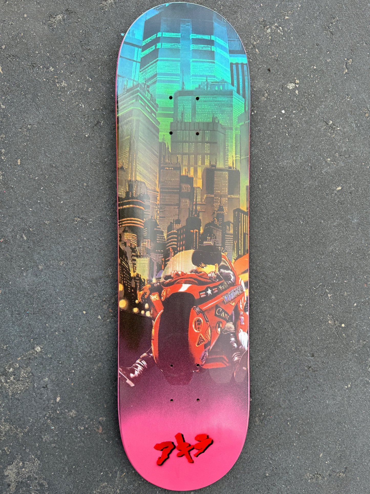 neo tokyo TEAL/ORANGE/PINK 8.5 X 32.25 1 OF 1 SIGNED