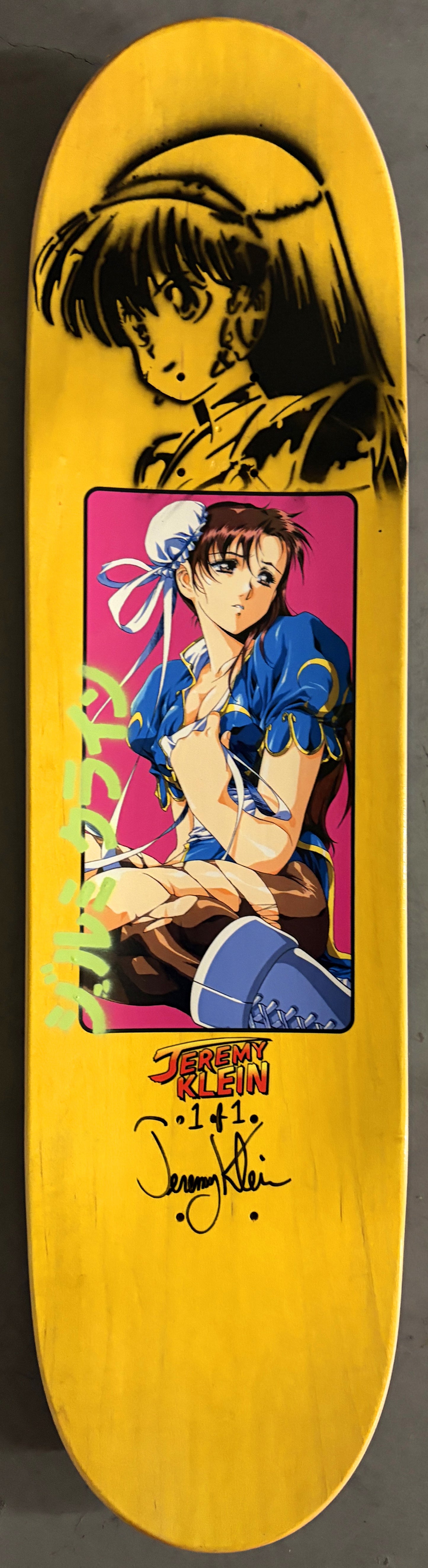 chun li 8.5 X 32.25 PEARL WHITE/PINK MIXED PROCESS SIGNED 1 of 1