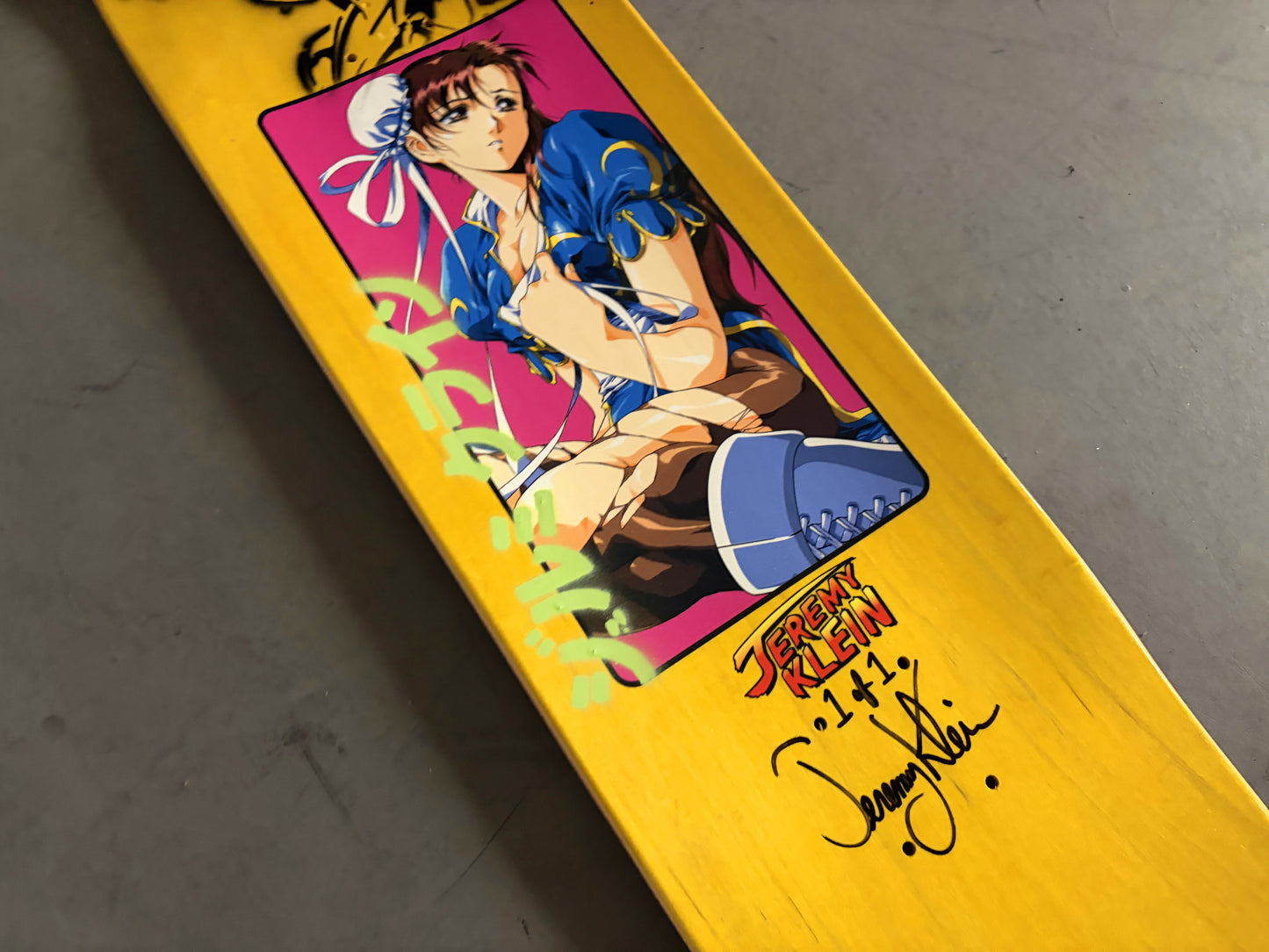 chun li 8.5 X 32.25 PEARL WHITE/PINK MIXED PROCESS SIGNED 1 of 1