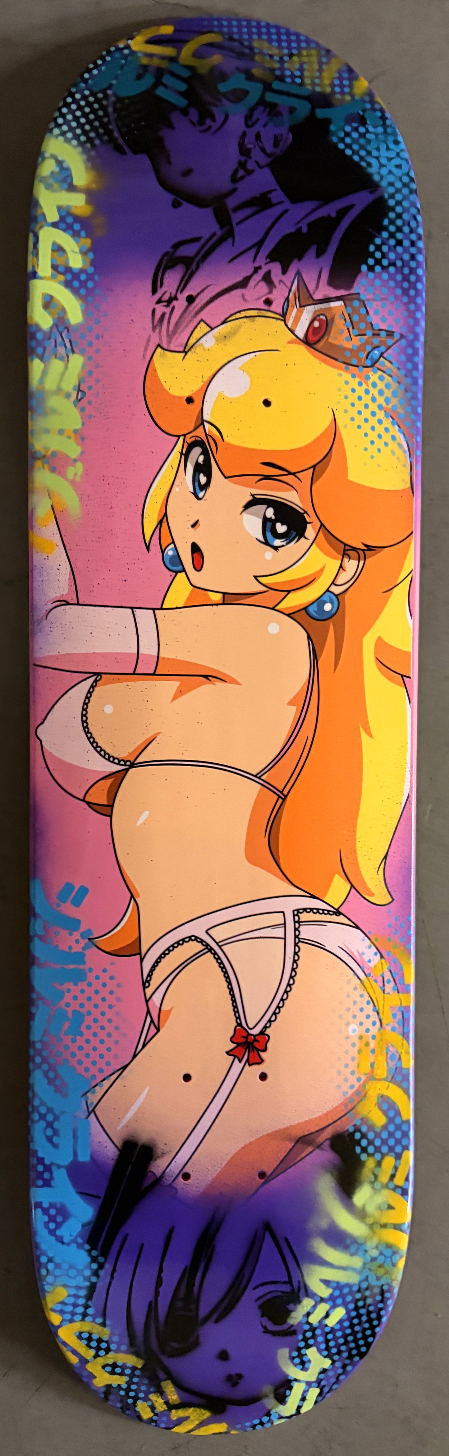 peach 8.5 X 32.25 SPARKLE PINK/PURPLE MIXED PROCESS SIGNED 1 of 1
