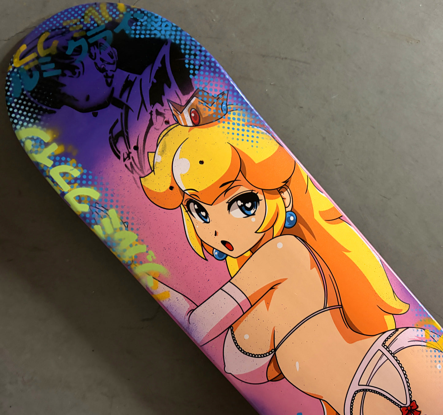 peach 8.5 X 32.25 SPARKLE PINK/PURPLE MIXED PROCESS SIGNED 1 of 1