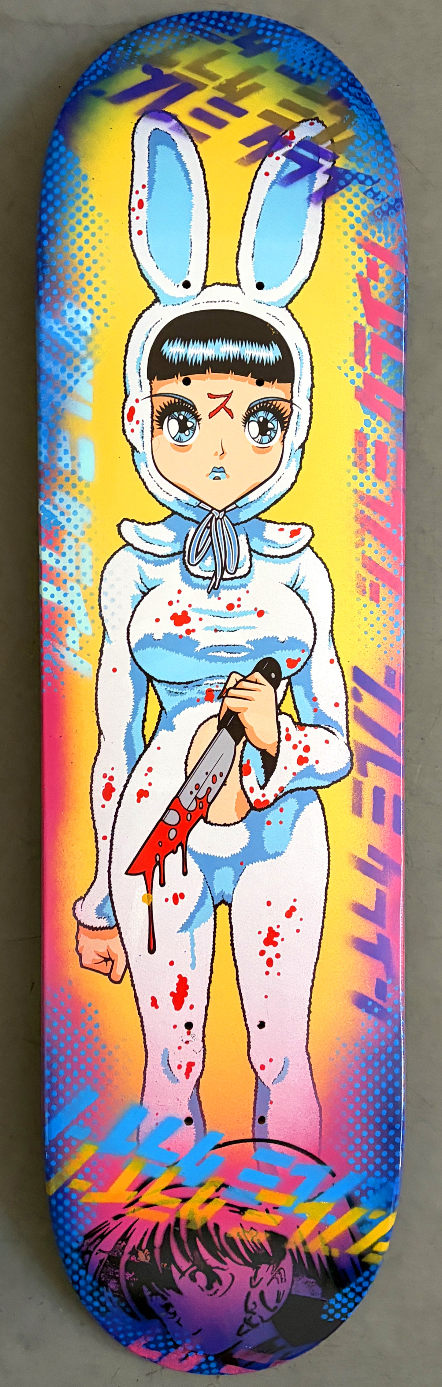 death bunny PINK/BLUE ANODIZED 8.25 X 32.25 SIGNED 1 OF 1
