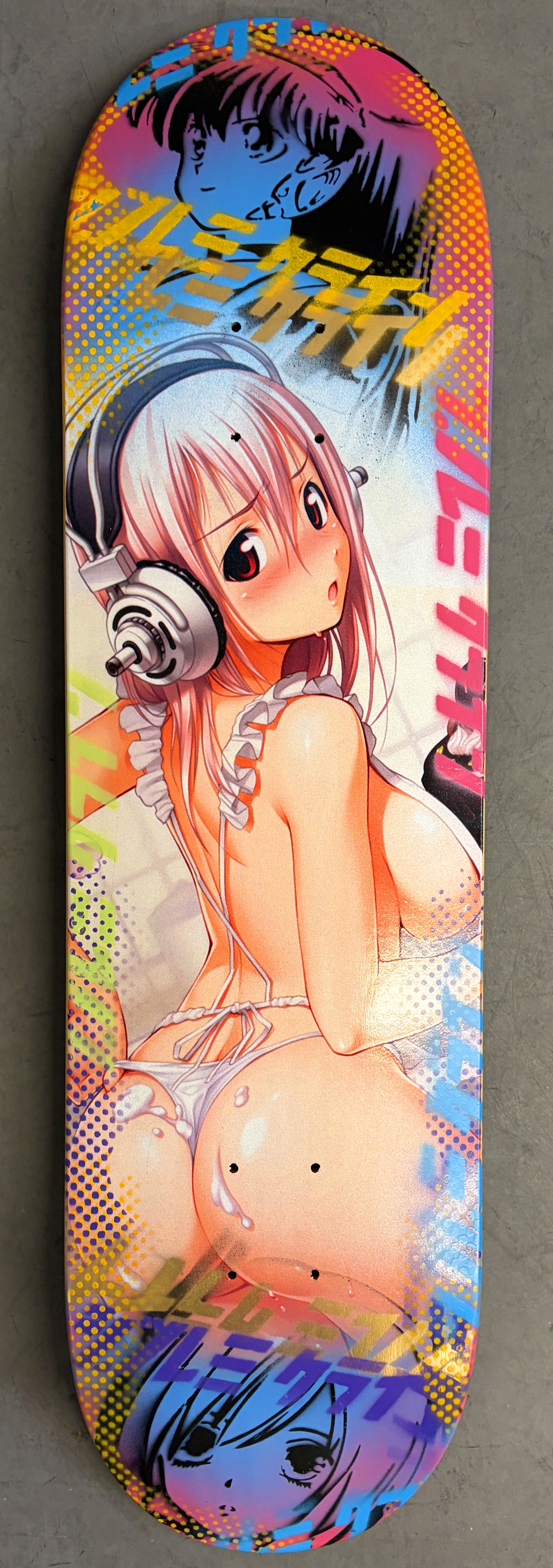 cooking sonico 8.5 X 32.25 BLUE/SPARKLE PEARL WHITE MIXED PROCESS SIGNED 1 OF 1