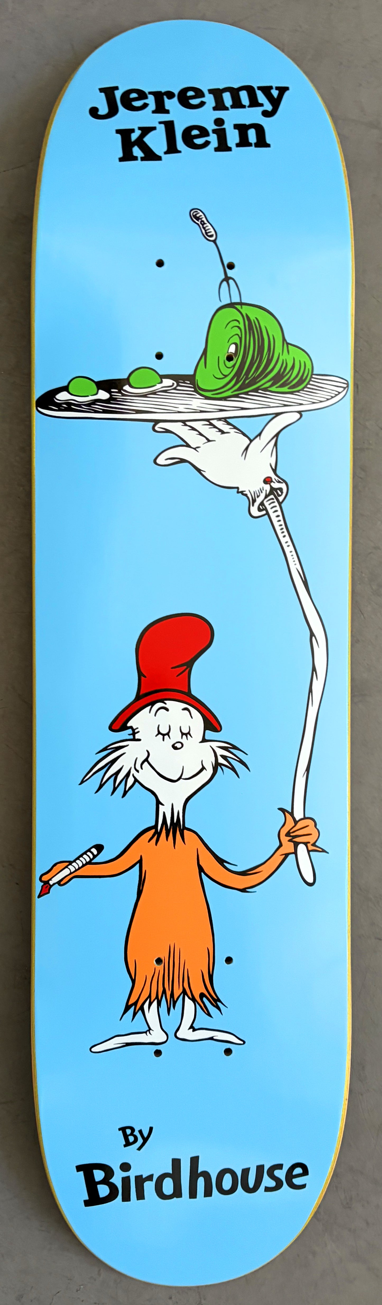 SIGNED green eggs board BLUE 7.5 X 31.75 HAND SCREENED ONLY 4 IN THIS COLORWAY