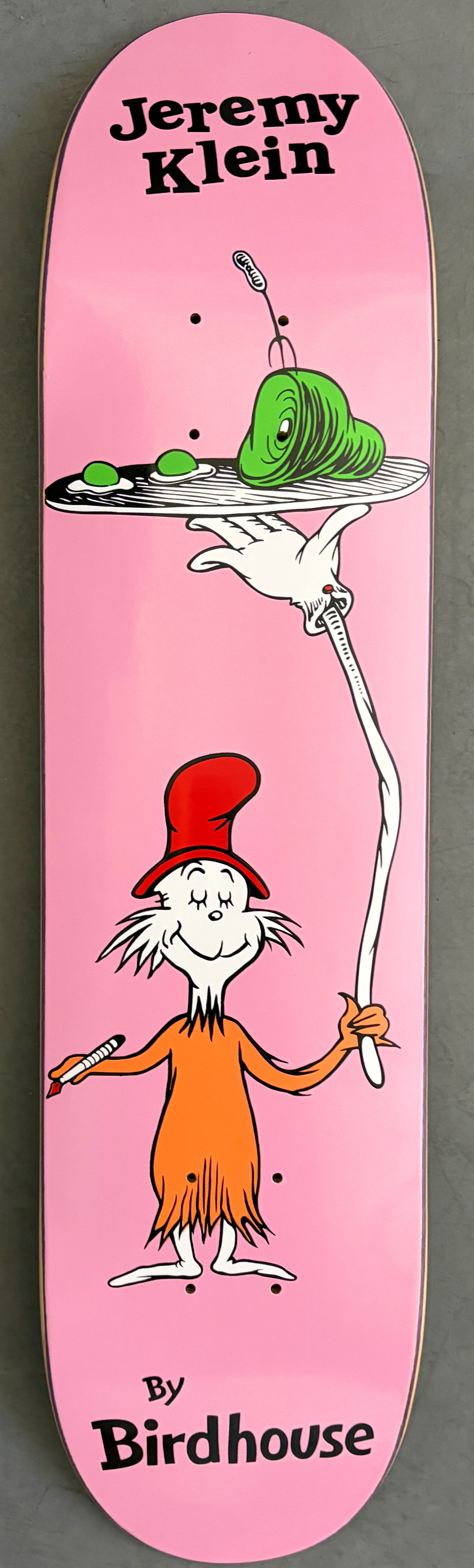 SIGNED green eggs board PINK 7.5 X 31.75 HAND SCREENED ONLY 4 IN THIS COLORWAY
