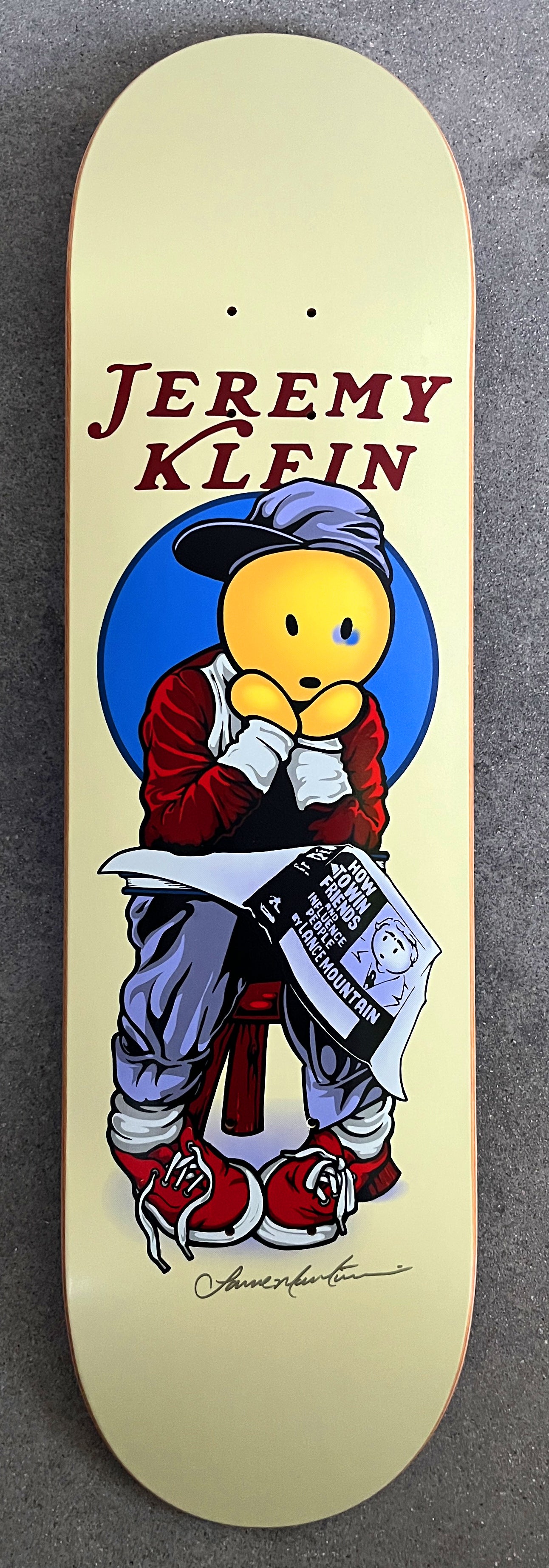 SIGNED BY LANCE black eye kid board by lance mountain 8.5 X 32.25