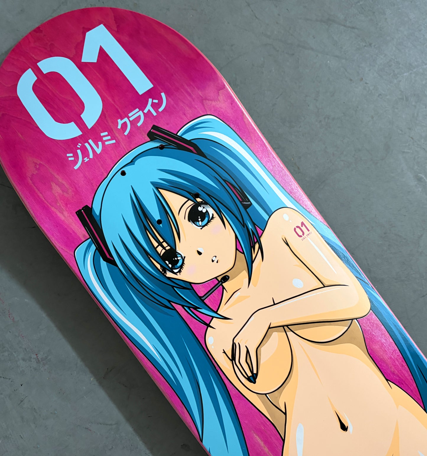 hatsune PINK STAIN 8.5 X 32.25 HAND SCREENED