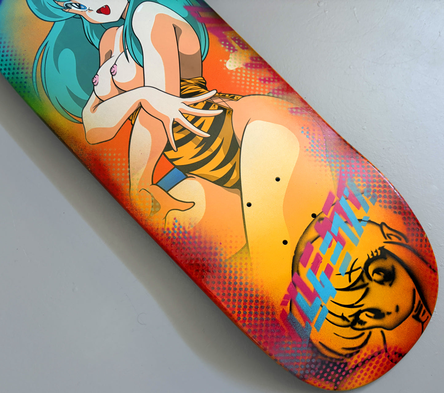 lum chan at the beach 9.5 X 32.25 DIPPED AQUA/YELLOW PROCESS SIGNED 1 of 1