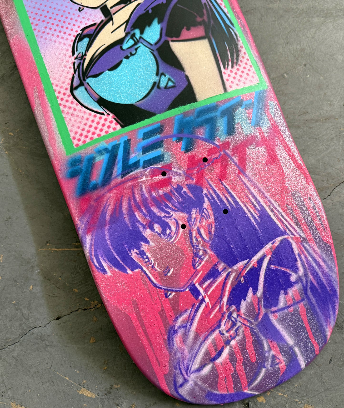 1 of 1 dream girl hand painted #34 PINK GLITTER