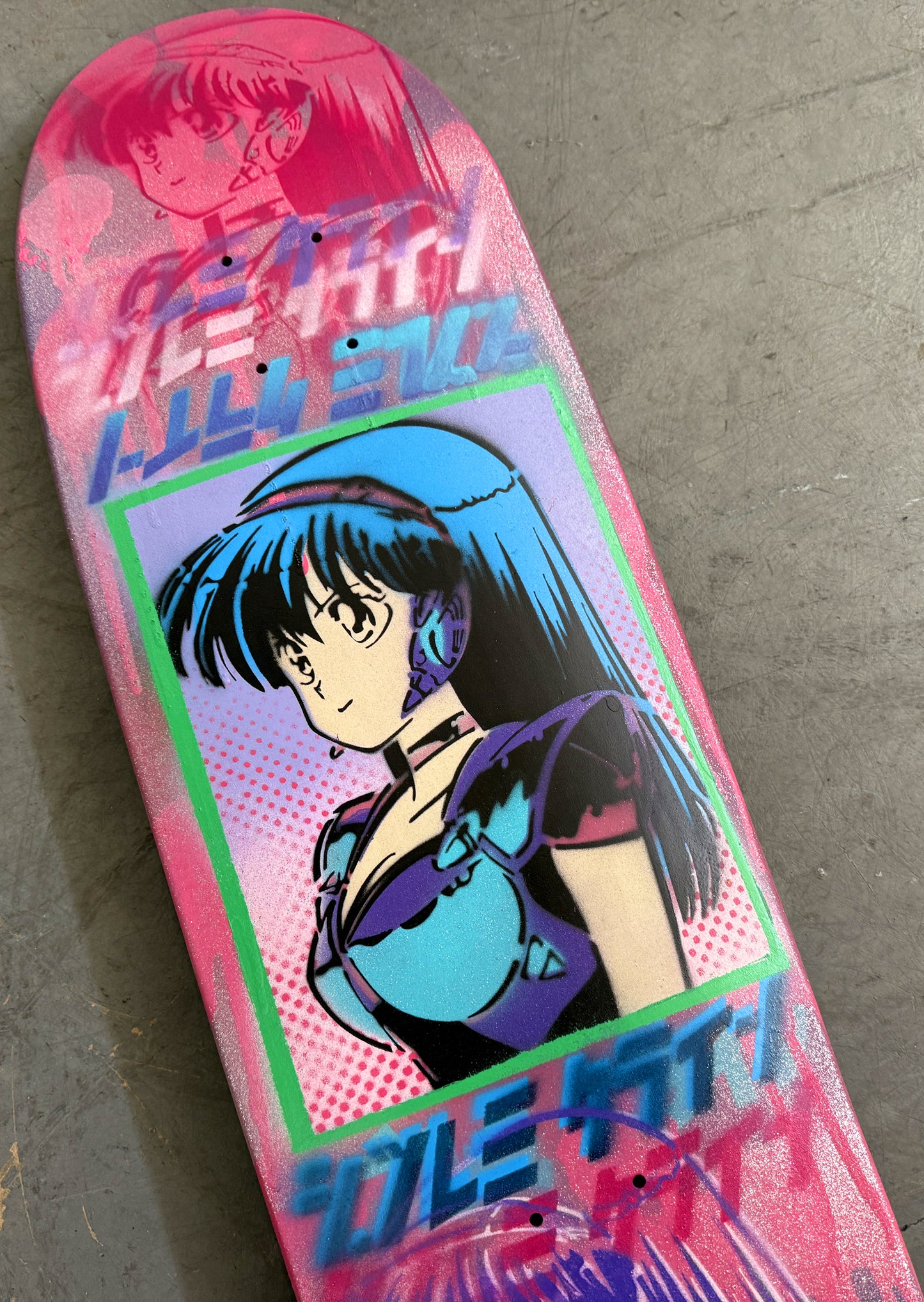 1 of 1 dream girl hand painted #34 PINK GLITTER