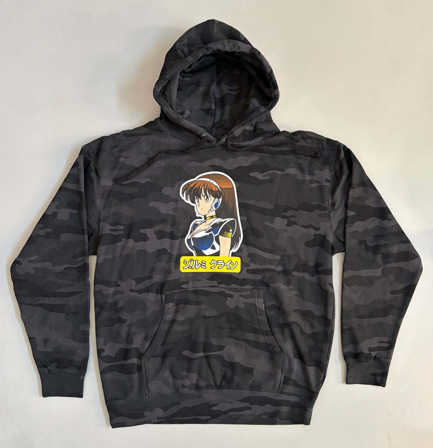 dream girl 10 OZ. HEAVYWEIGHT HOODED SWEATSHIRT - BLACK CAMO