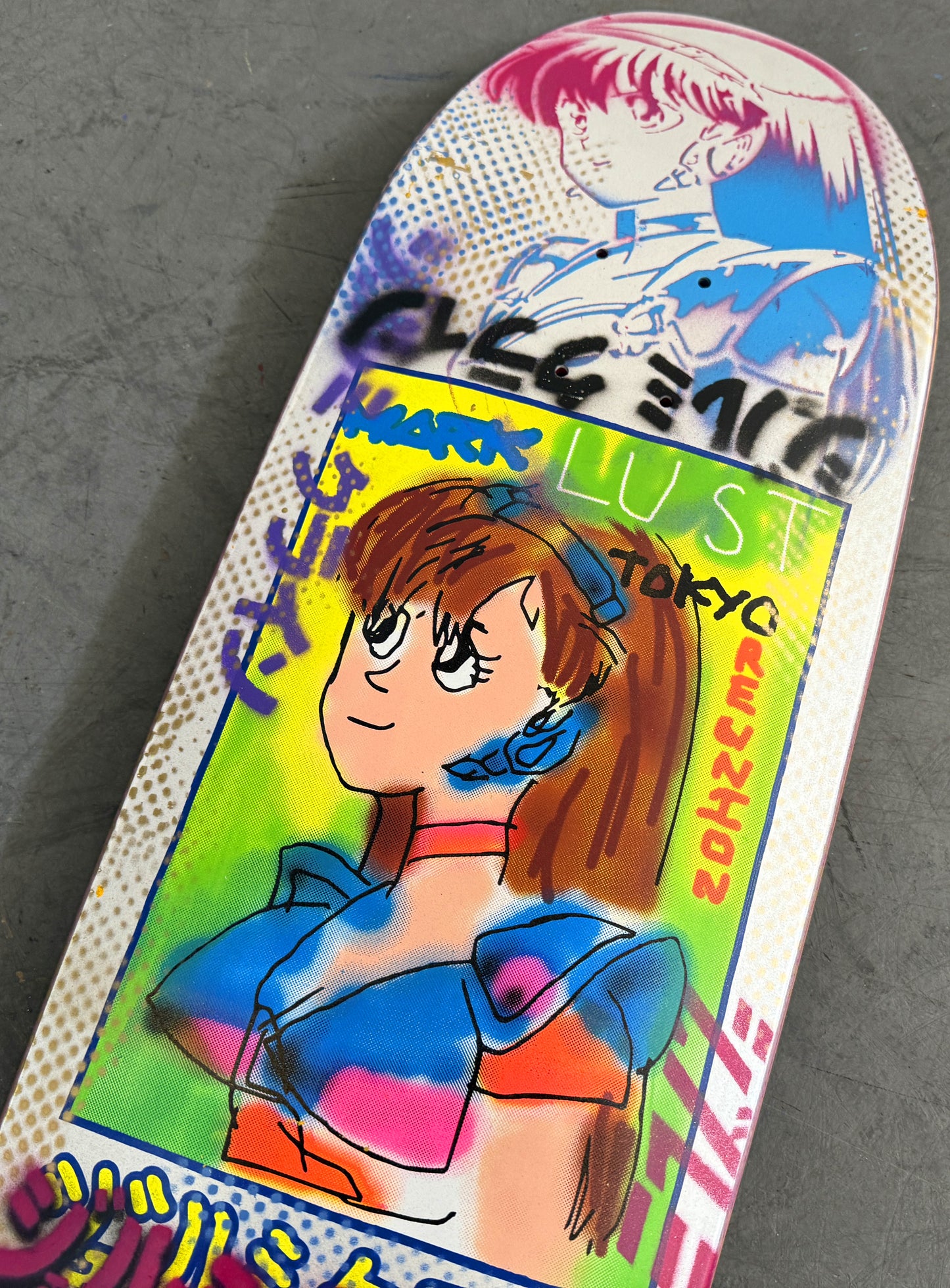 gonz dream girl BRIGHT WHITE/PINK/BLUE 9.5 X 31.75 1 OF 1