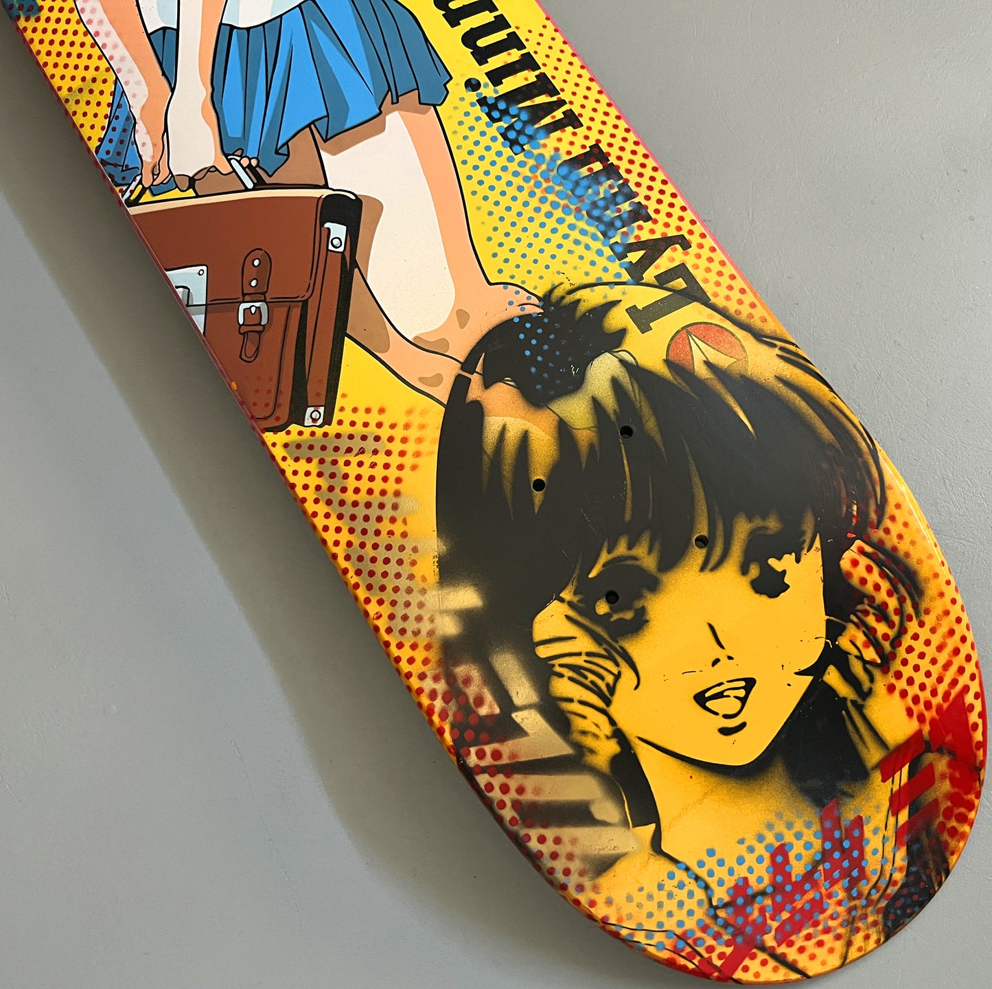 lynn minmay YELLOW/RED 8.25 X 32.25 HAND SCREENED SIGNED 1 OF 1