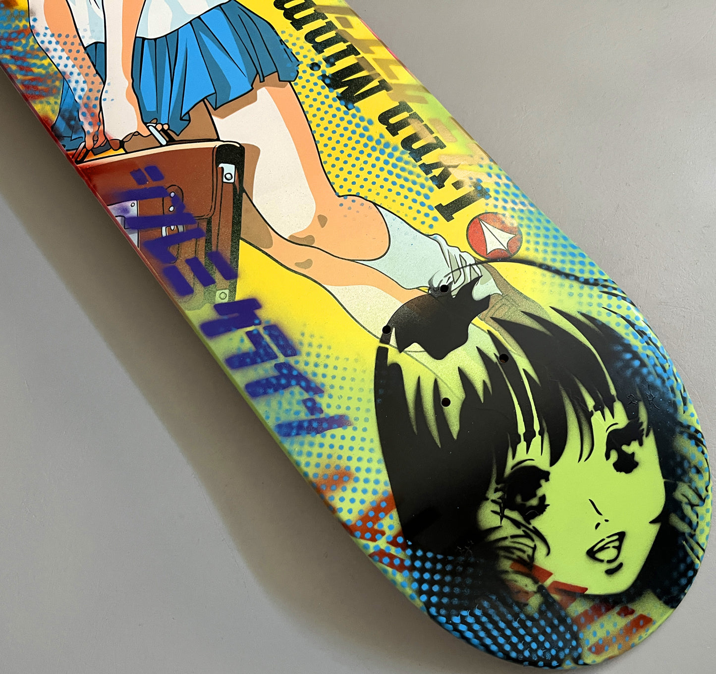 lynn minmay YELLOW/BLUE 8.25 X 32.25 HAND SCREENED SIGNED 1 OF 1