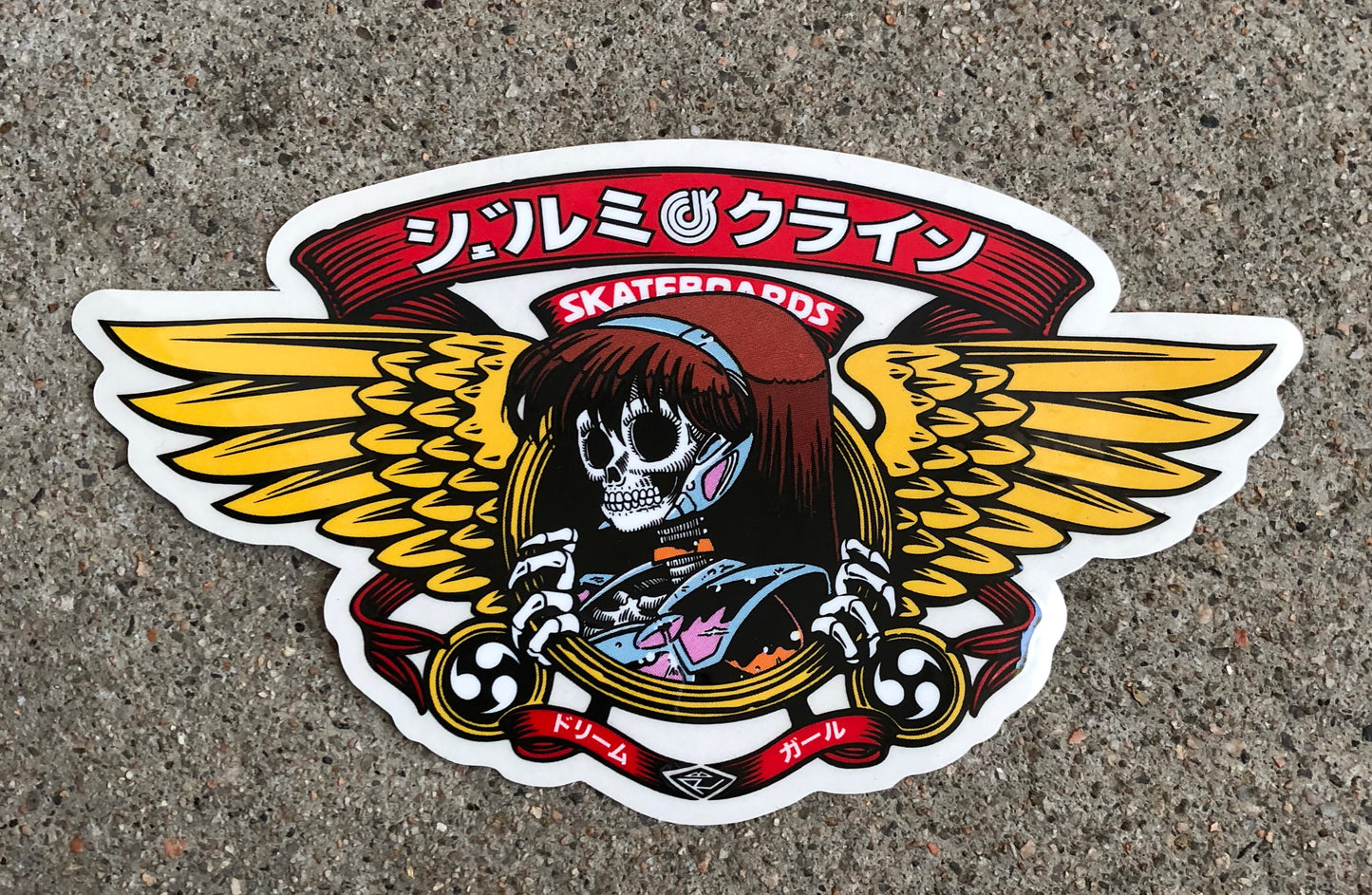 dream wings silk screened sticker 5.25 X 3.25